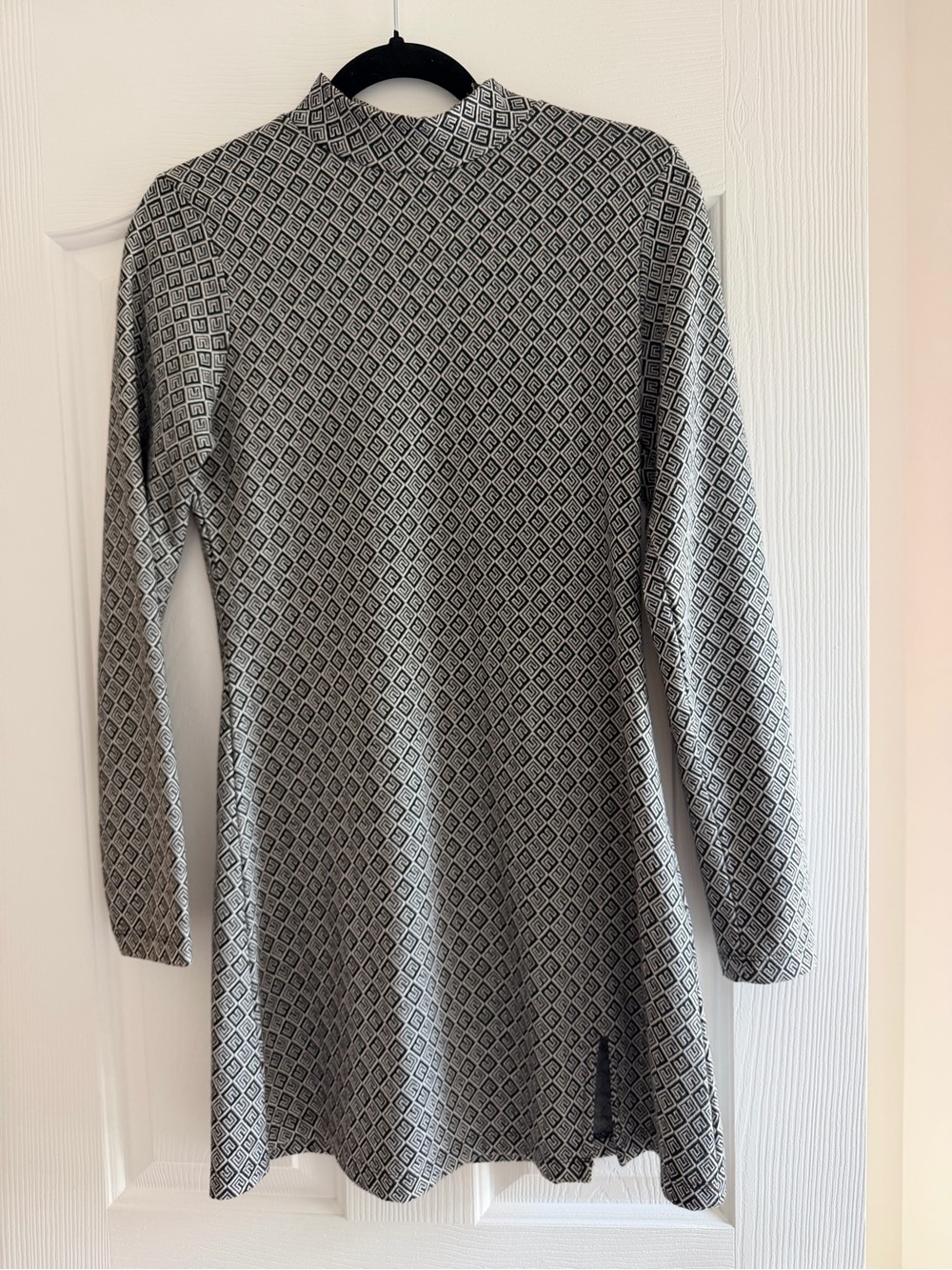 NEXT Women's Black and White Geometric Long-Sleeve Dress